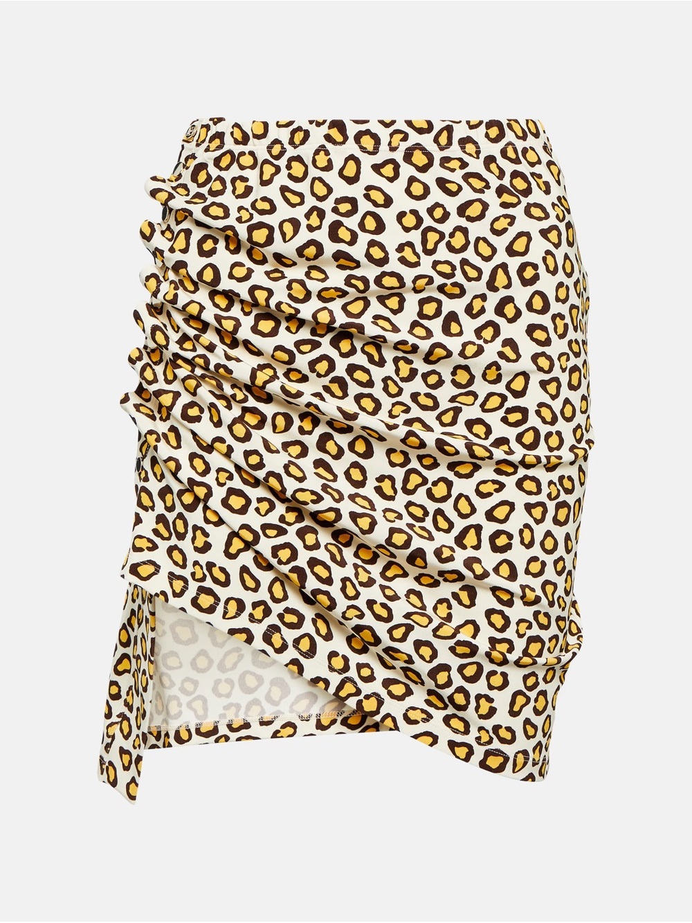 NWT Paco Rabanne Ruched Leopard Print Mini Skirt